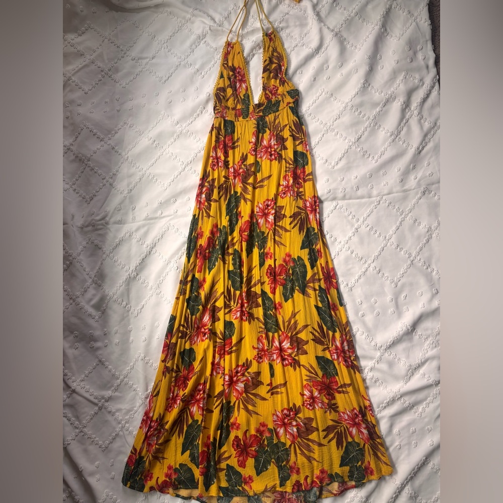 Forever 21 Yellow Floral Maxi Dress